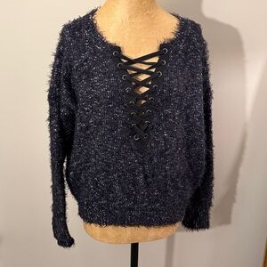Express sweater lace up sweater